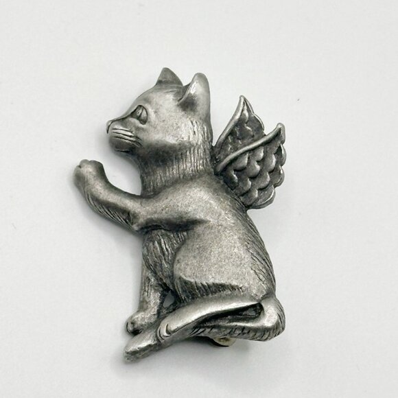L Razza Jewelry - L Razza Guardian Angel Cat With Wings Pin Brooch
